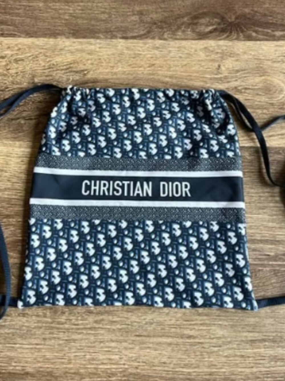 Christian Dior Oblique Monogram Drawstring Backpack Pouch Bag